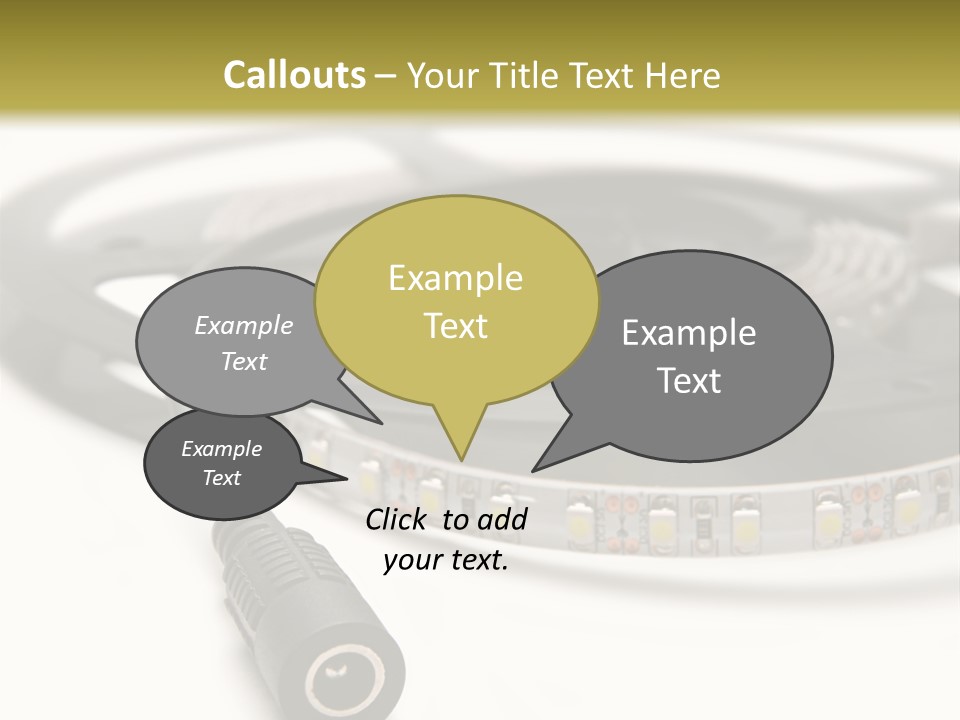 Cable Isolated On White Disco Lights PowerPoint Template