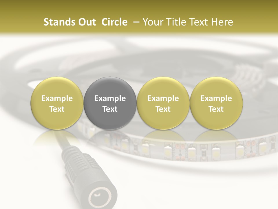 Cable Isolated On White Disco Lights PowerPoint Template