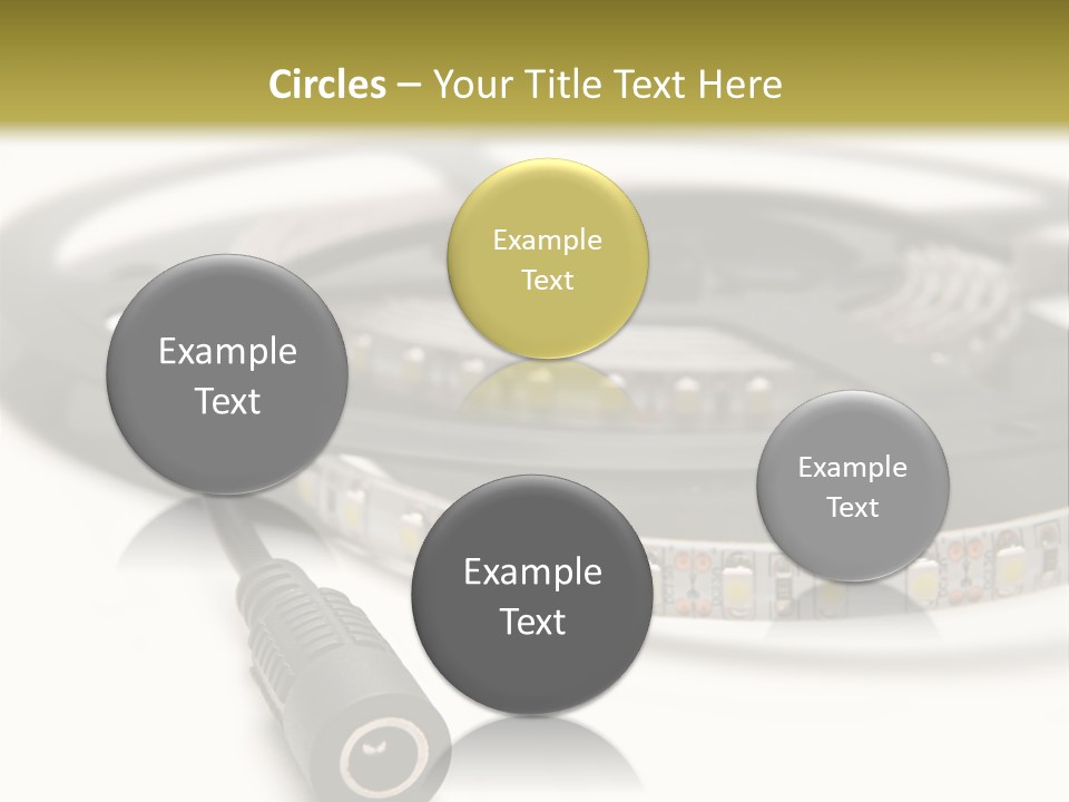 Cable Isolated On White Disco Lights PowerPoint Template