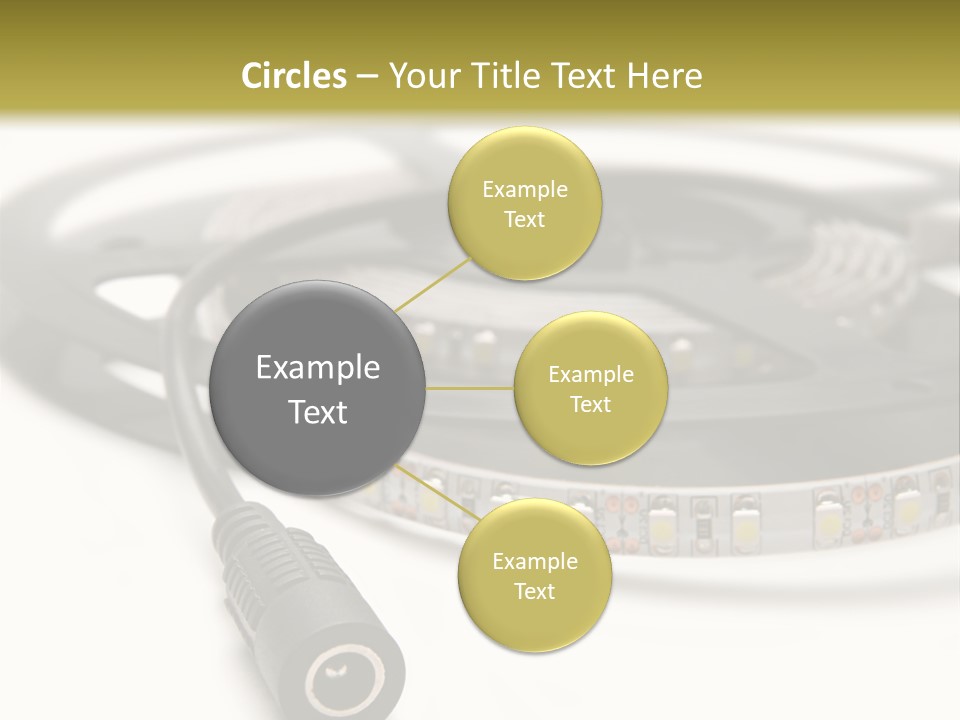 Cable Isolated On White Disco Lights PowerPoint Template