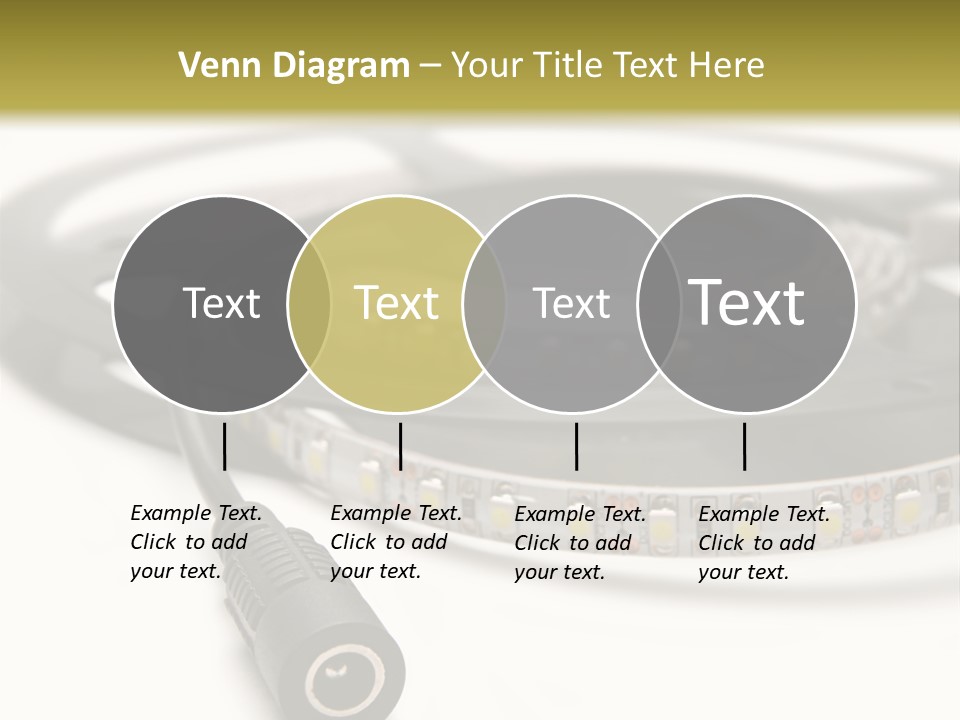 Cable Isolated On White Disco Lights PowerPoint Template