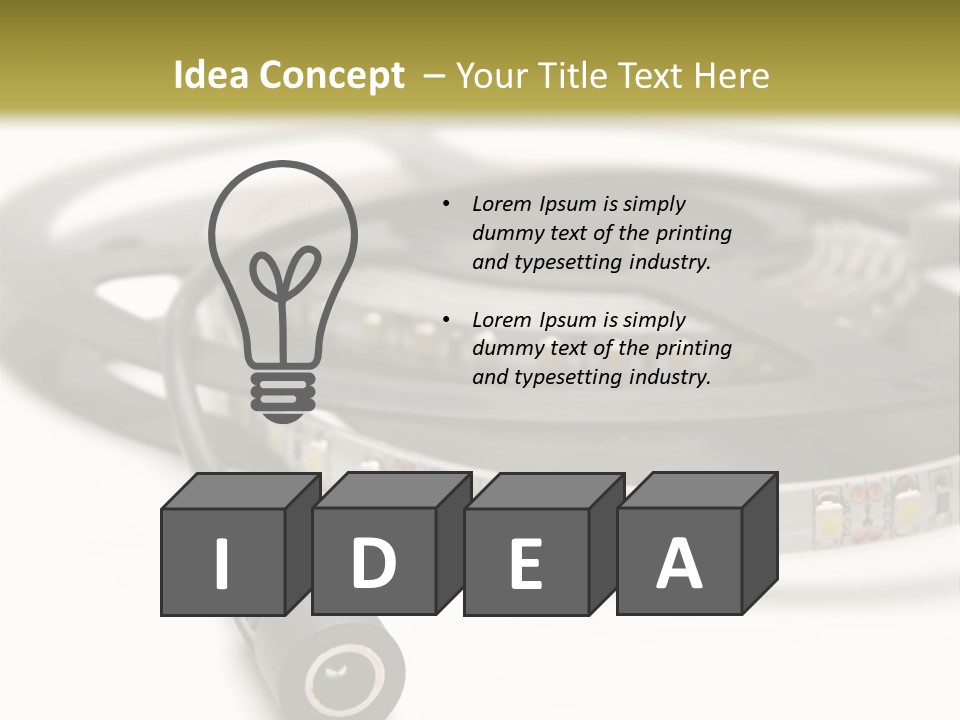 Cable Isolated On White Disco Lights PowerPoint Template