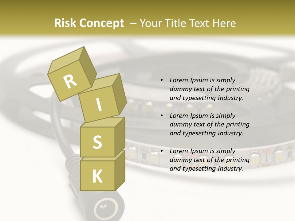 Cable Isolated On White Disco Lights PowerPoint Template