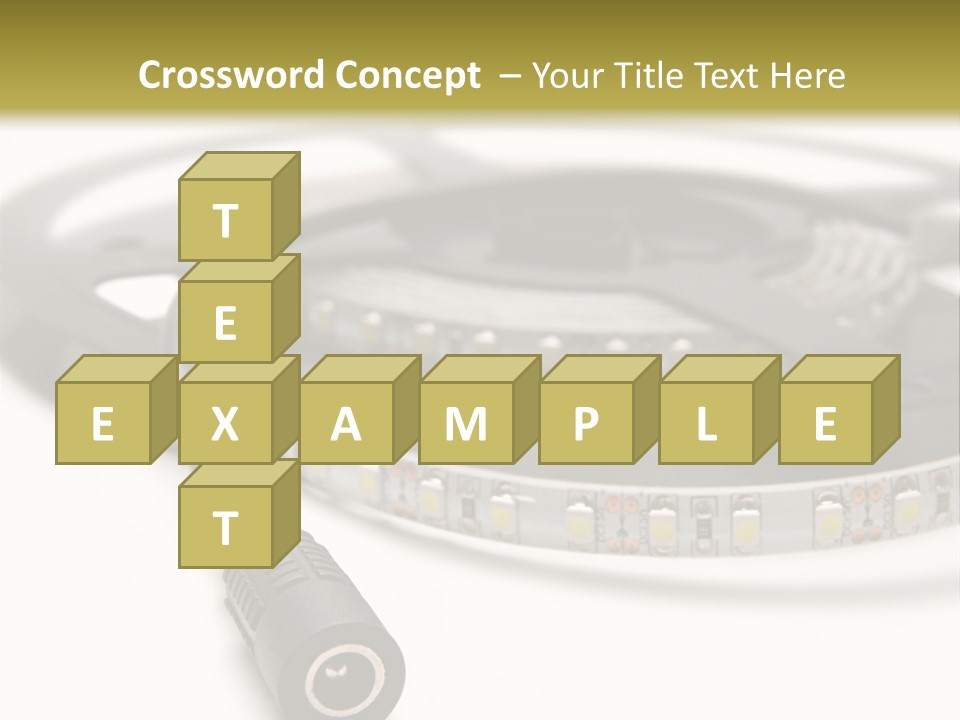 Cable Isolated On White Disco Lights PowerPoint Template