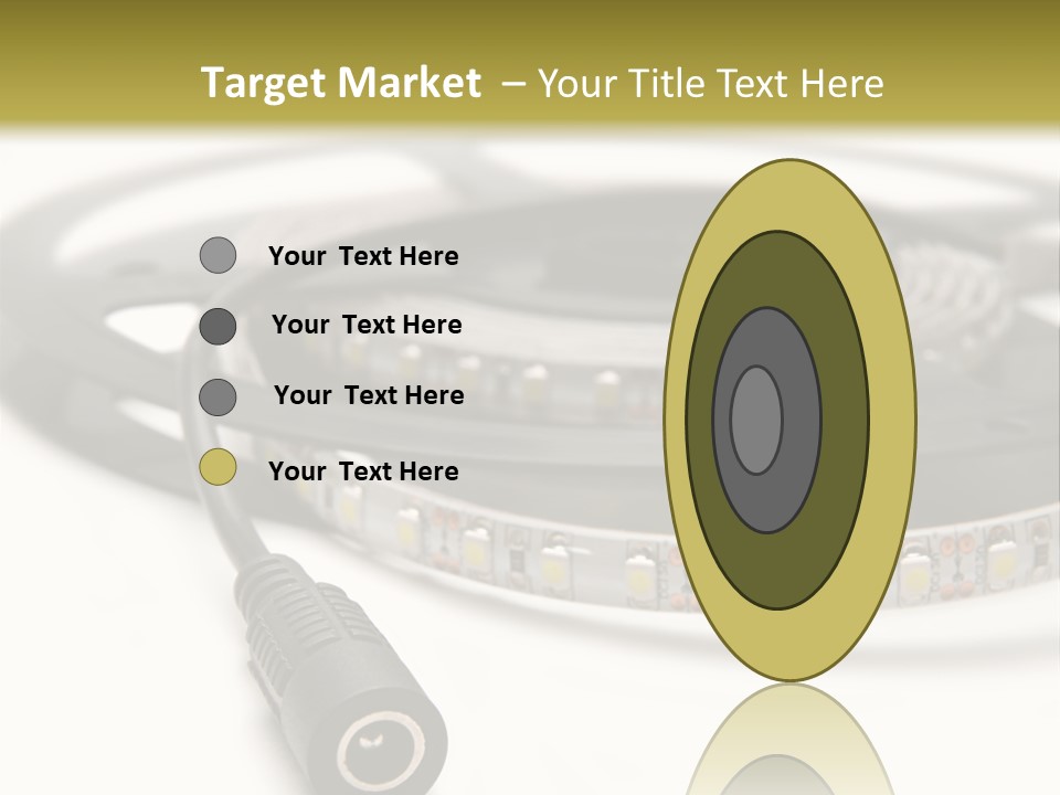 Cable Isolated On White Disco Lights PowerPoint Template