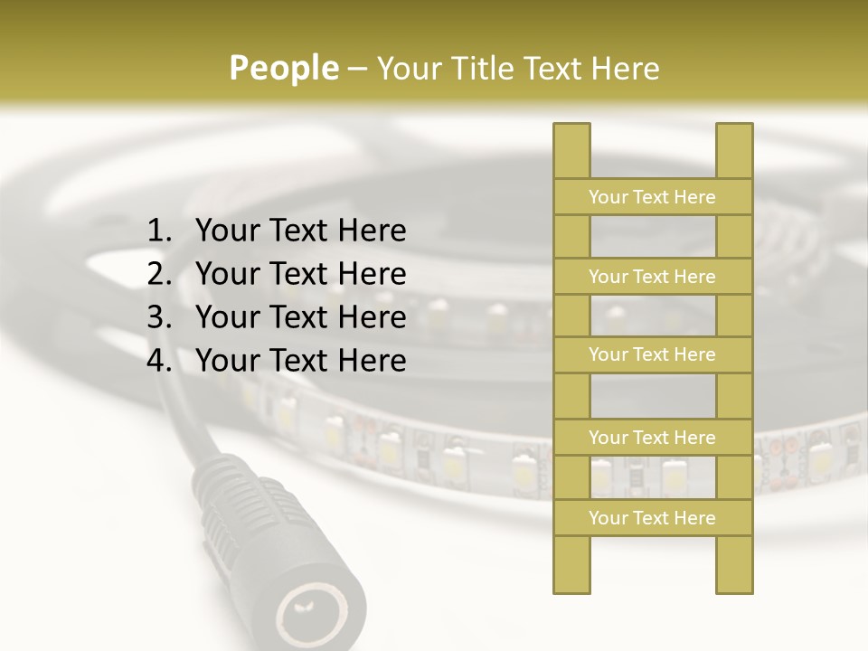 Cable Isolated On White Disco Lights PowerPoint Template