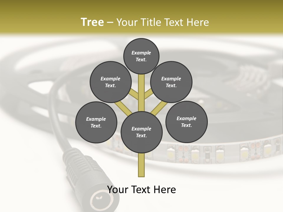 Cable Isolated On White Disco Lights PowerPoint Template