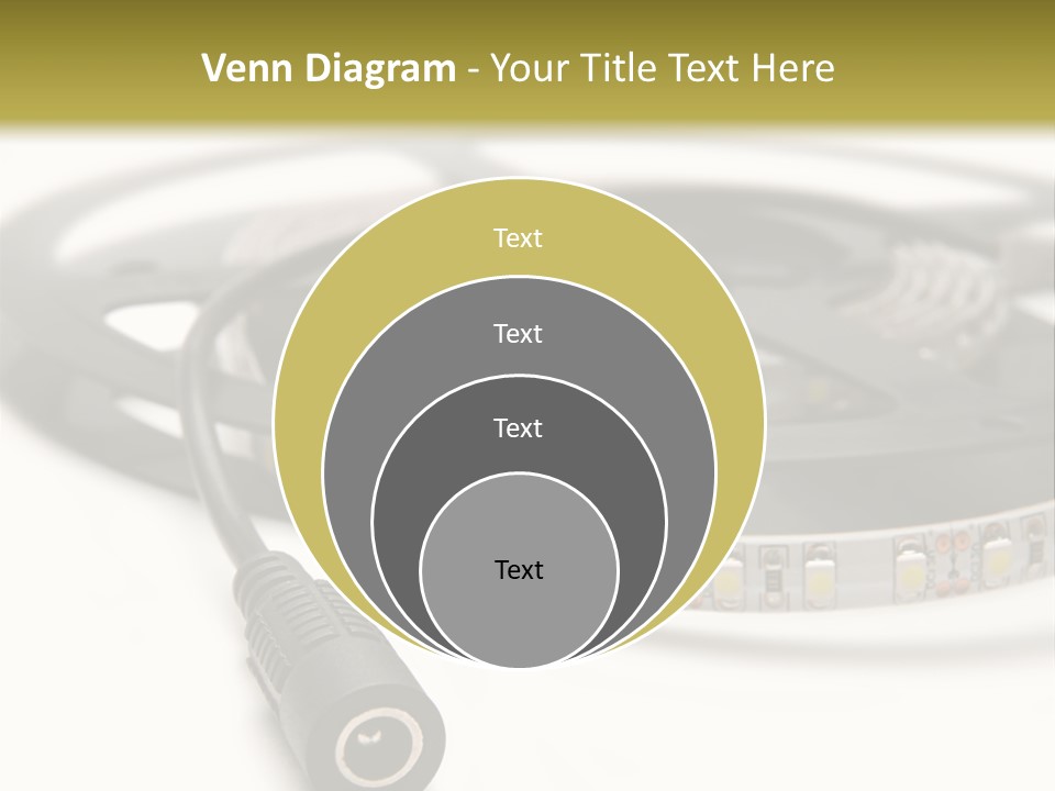 Cable Isolated On White Disco Lights PowerPoint Template