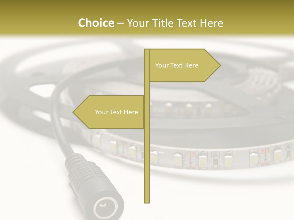 Cable Isolated On White Disco Lights PowerPoint Template