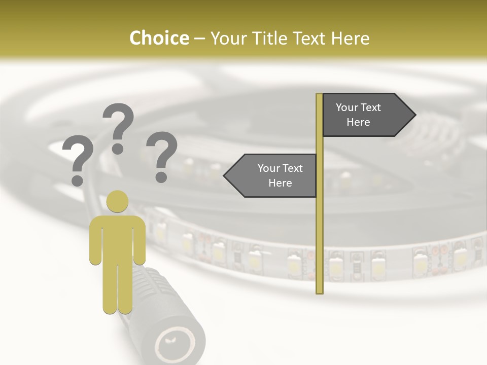 Cable Isolated On White Disco Lights PowerPoint Template