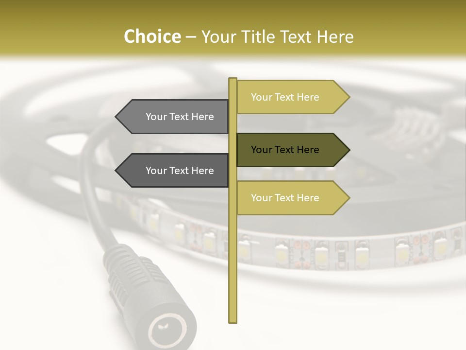 Cable Isolated On White Disco Lights PowerPoint Template