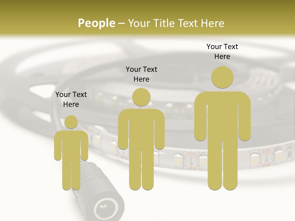 Cable Isolated On White Disco Lights PowerPoint Template