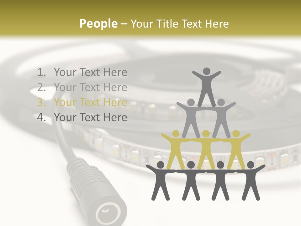 Cable Isolated On White Disco Lights PowerPoint Template