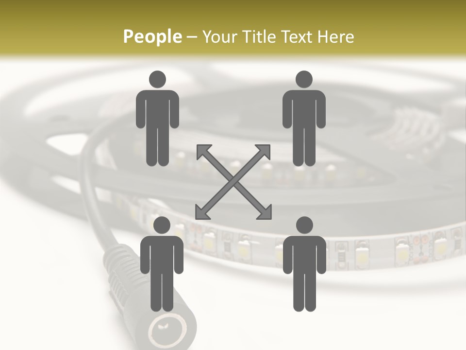 Cable Isolated On White Disco Lights PowerPoint Template