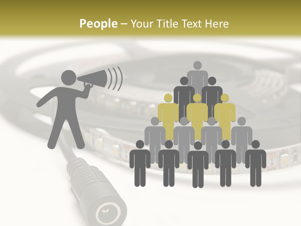 Cable Isolated On White Disco Lights PowerPoint Template