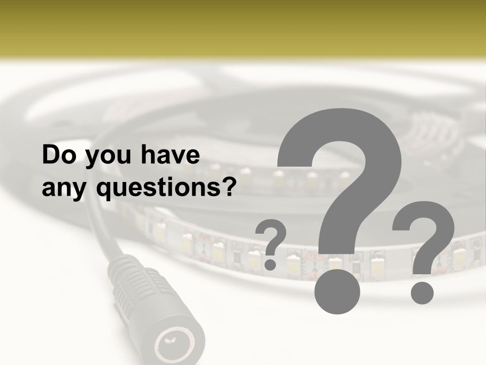 Cable Isolated On White Disco Lights PowerPoint Template