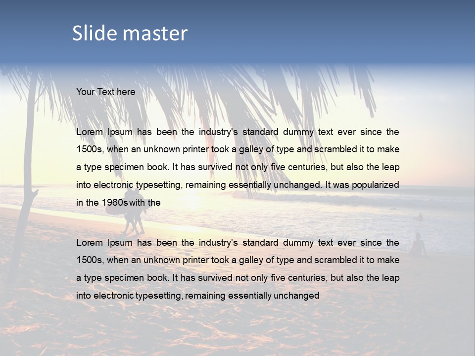 Ocean Sunny Palm Tree PowerPoint Template