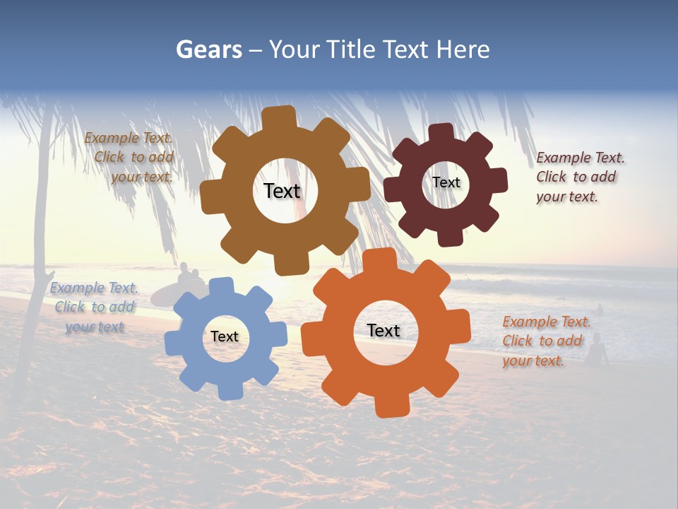 Ocean Sunny Palm Tree PowerPoint Template