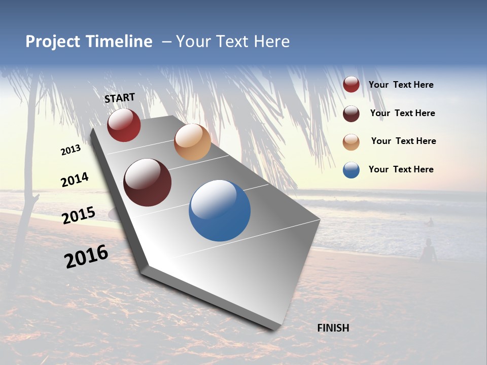 Ocean Sunny Palm Tree PowerPoint Template