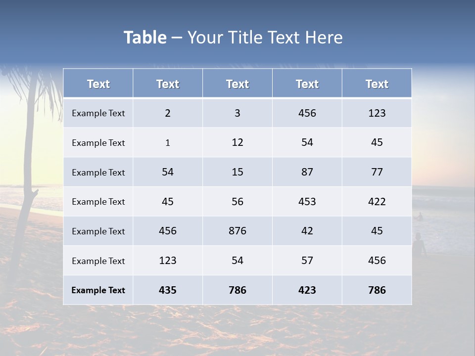 Ocean Sunny Palm Tree PowerPoint Template