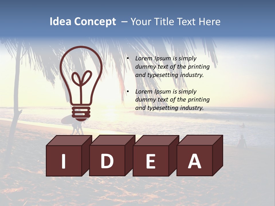 Ocean Sunny Palm Tree PowerPoint Template