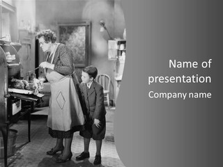 Peek Grandmother  PowerPoint Template