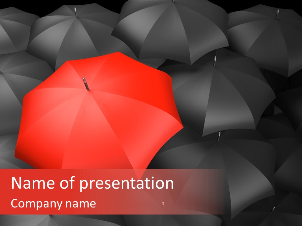 Nobody Parasol Standing Out PowerPoint Template