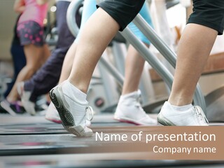 Running Jogging Female PowerPoint Template