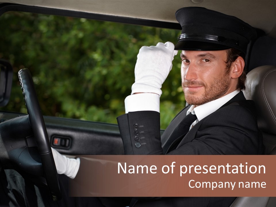 Vehicle Sit Man PowerPoint Template