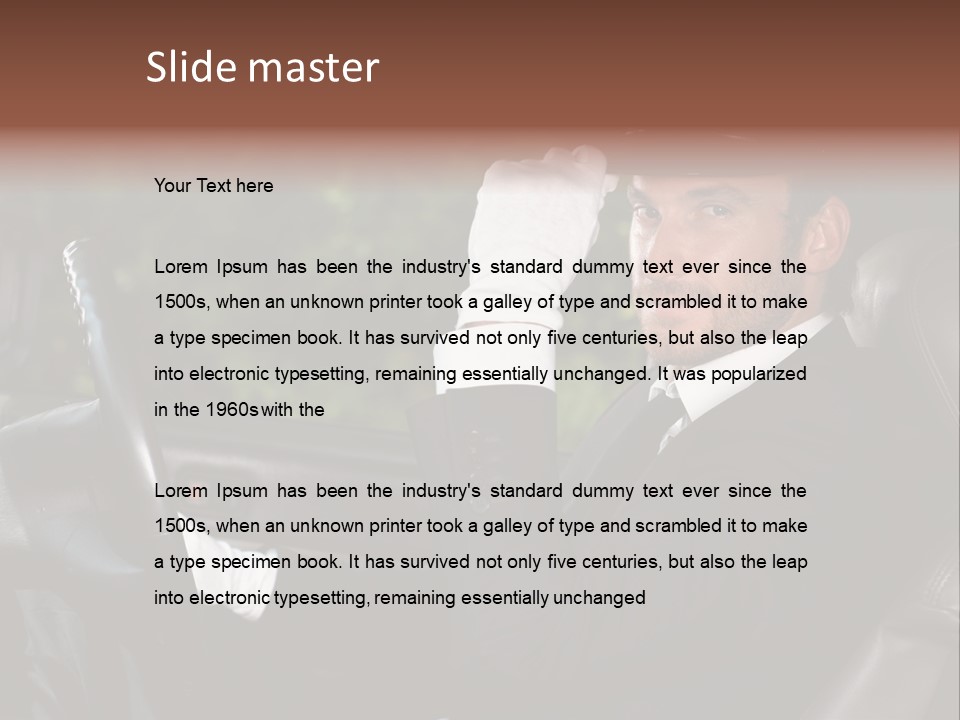 Vehicle Sit Man PowerPoint Template