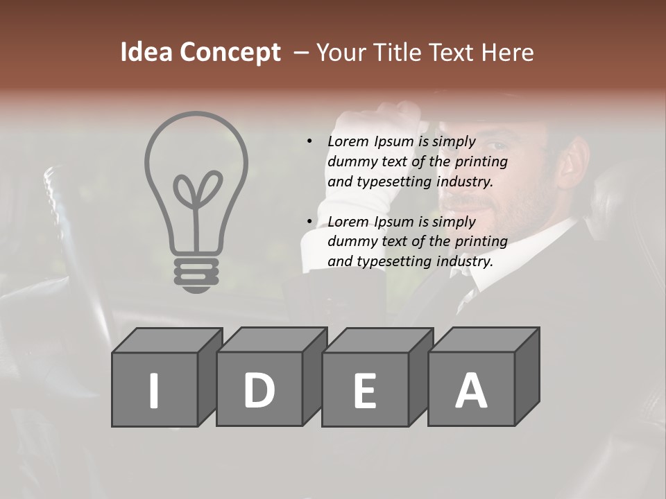 Vehicle Sit Man PowerPoint Template