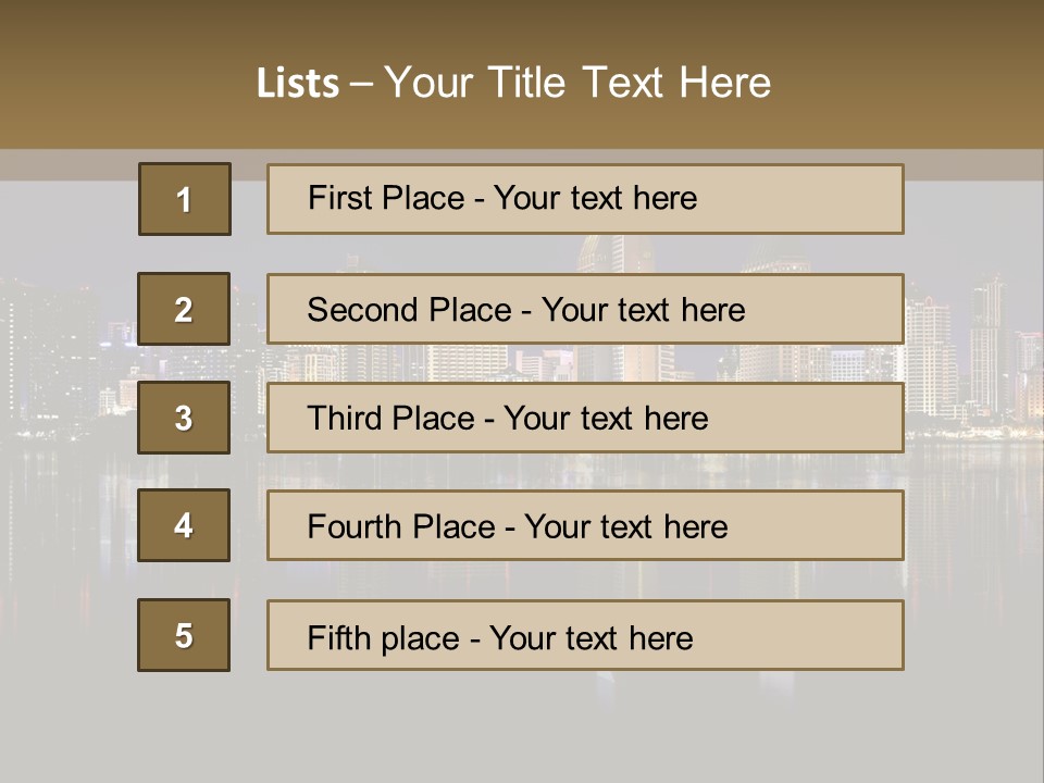 Tourism Water Downtown PowerPoint Template