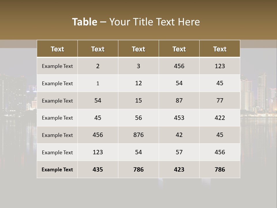 Tourism Water Downtown PowerPoint Template