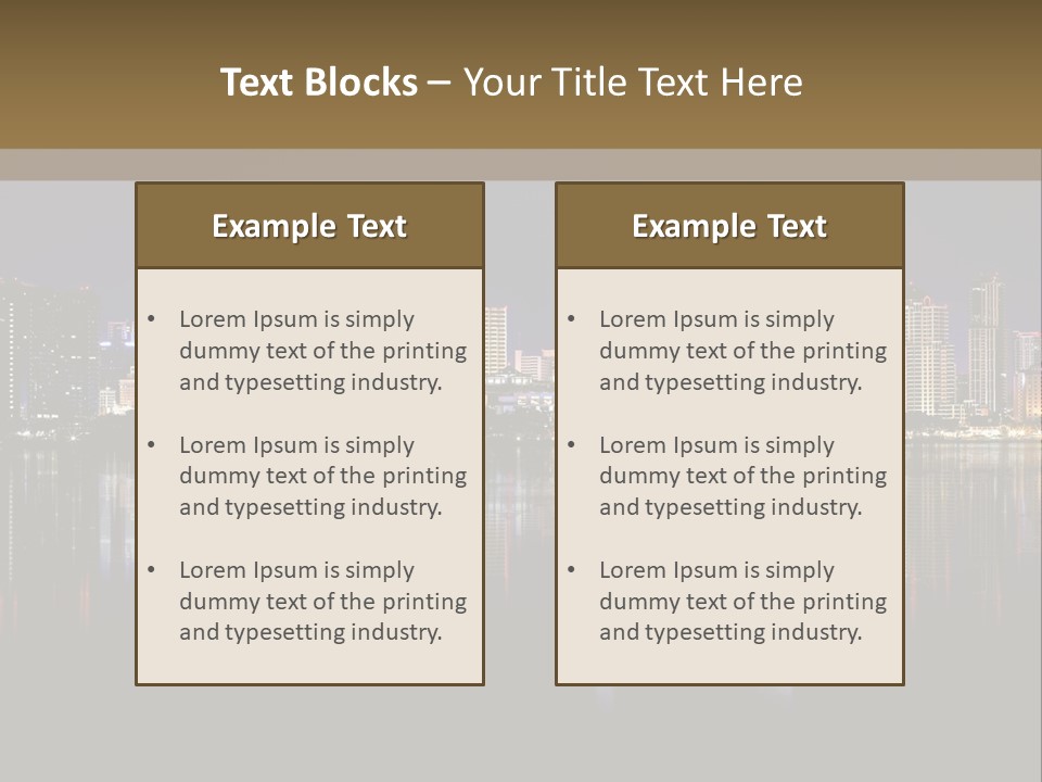 Tourism Water Downtown PowerPoint Template