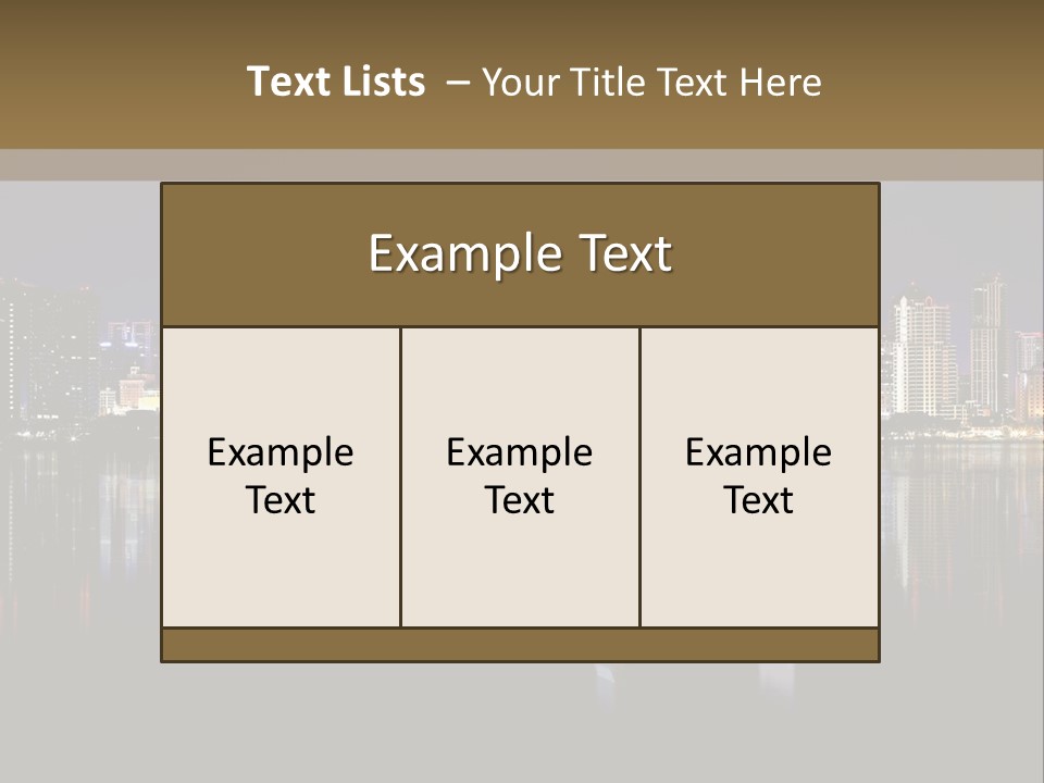 Tourism Water Downtown PowerPoint Template