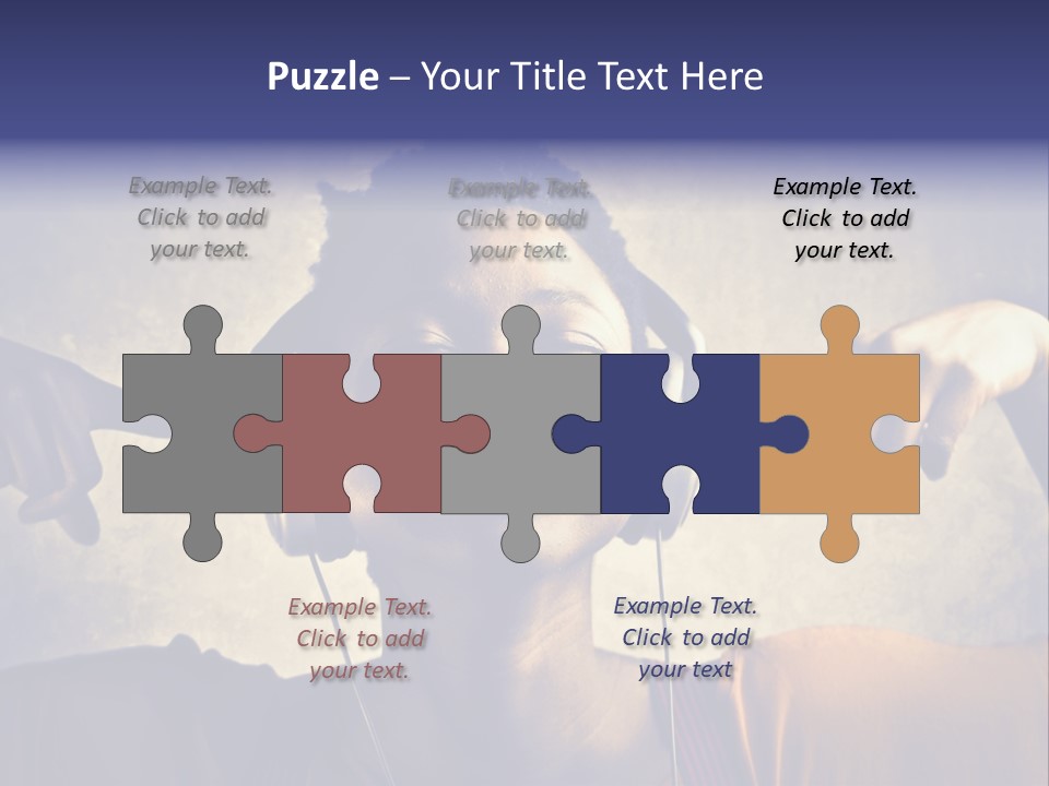 A Woman Wearing Headphones And Listening To Music PowerPoint Template