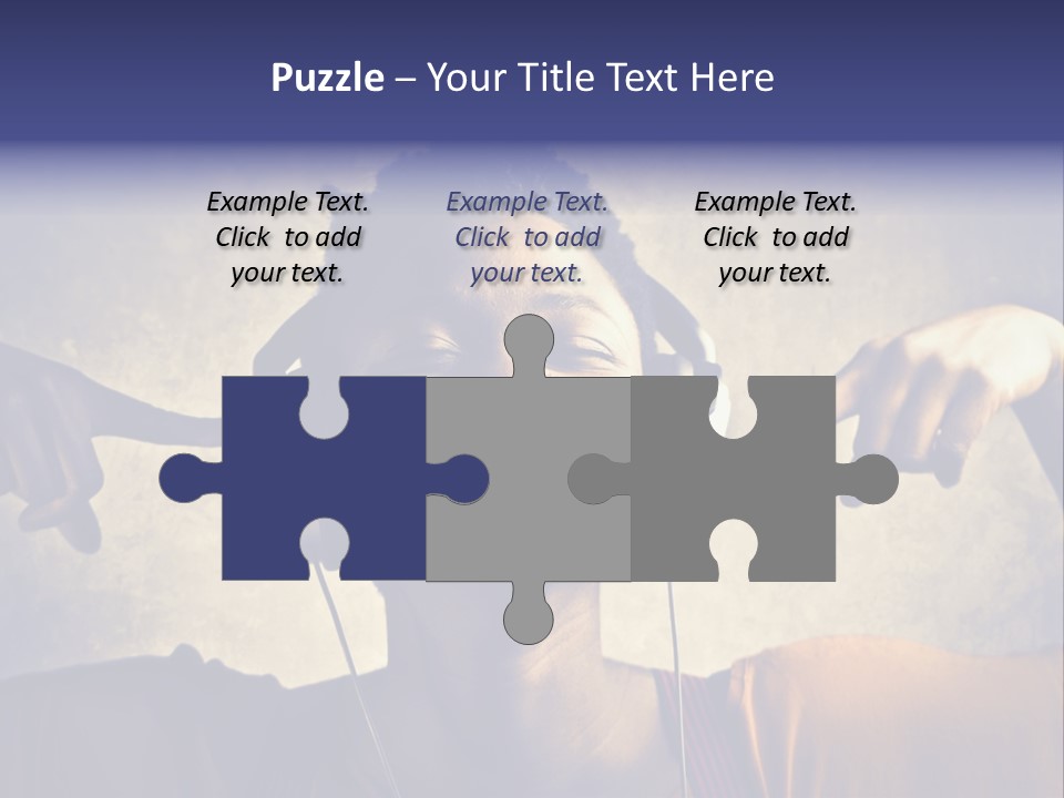 A Woman Wearing Headphones And Listening To Music PowerPoint Template