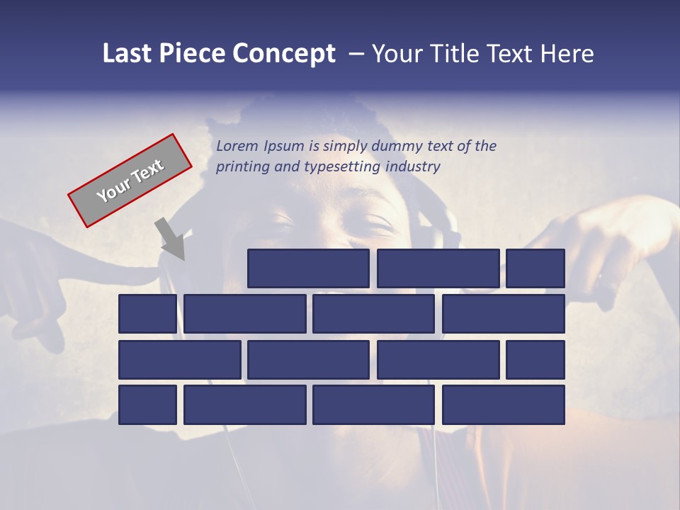 A Woman Wearing Headphones And Listening To Music PowerPoint Template