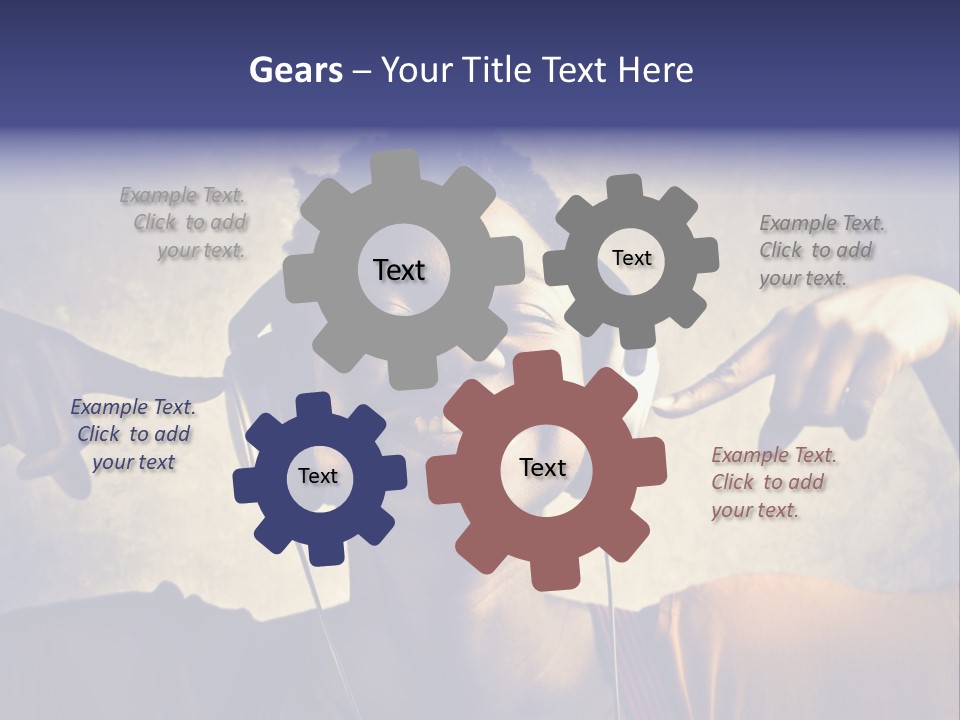 A Woman Wearing Headphones And Listening To Music PowerPoint Template