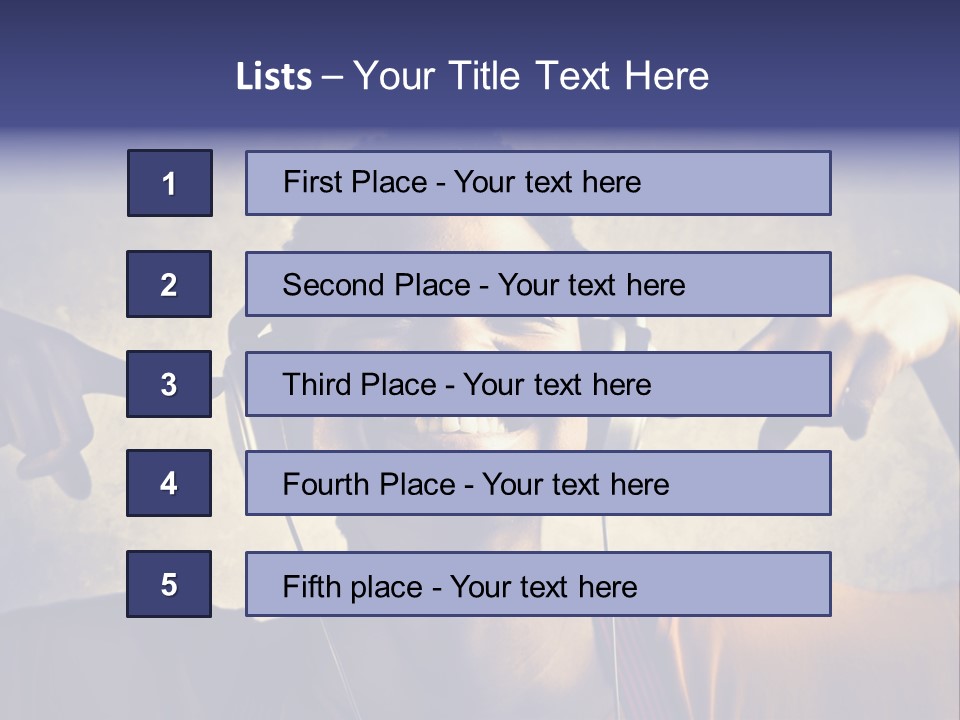 A Woman Wearing Headphones And Listening To Music PowerPoint Template