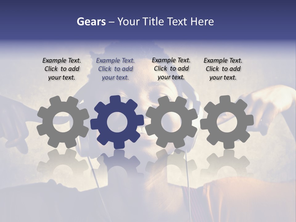 A Woman Wearing Headphones And Listening To Music PowerPoint Template