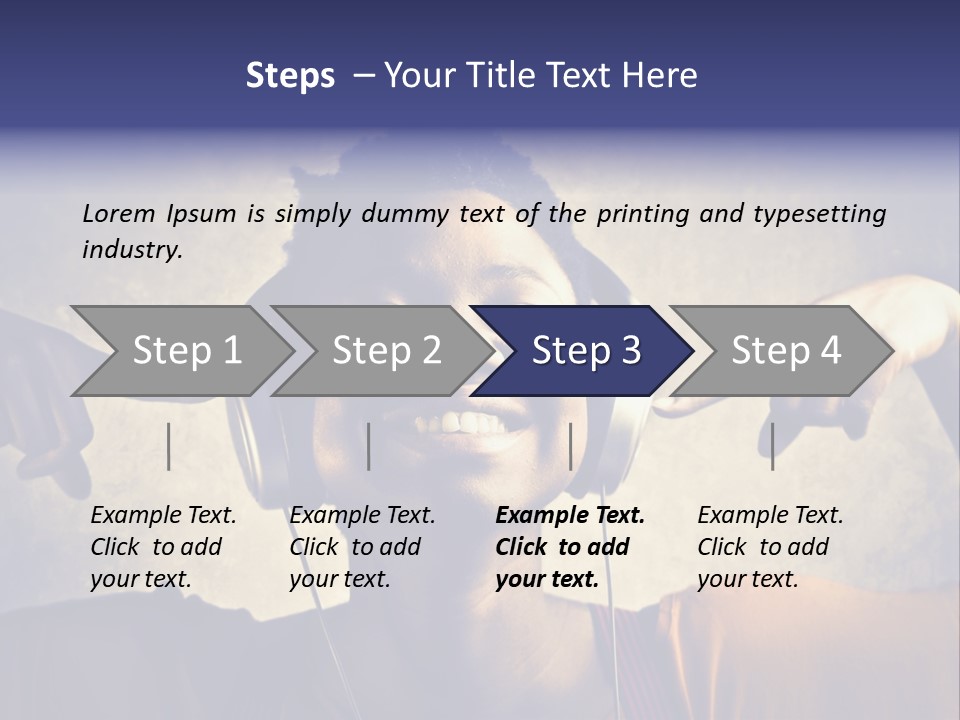 A Woman Wearing Headphones And Listening To Music PowerPoint Template