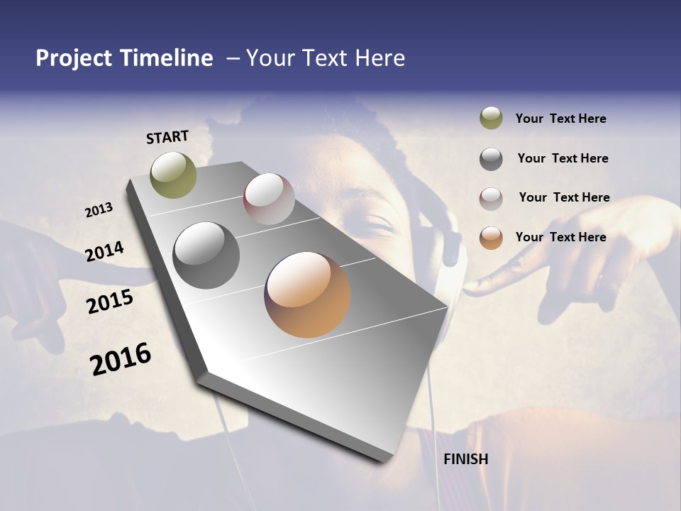 A Woman Wearing Headphones And Listening To Music PowerPoint Template