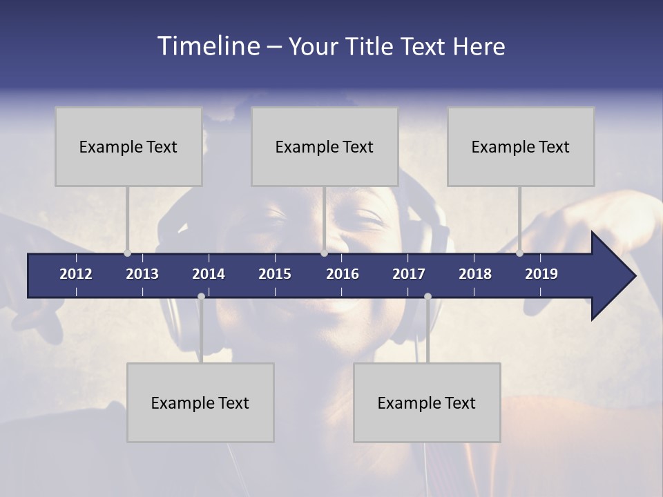 A Woman Wearing Headphones And Listening To Music PowerPoint Template