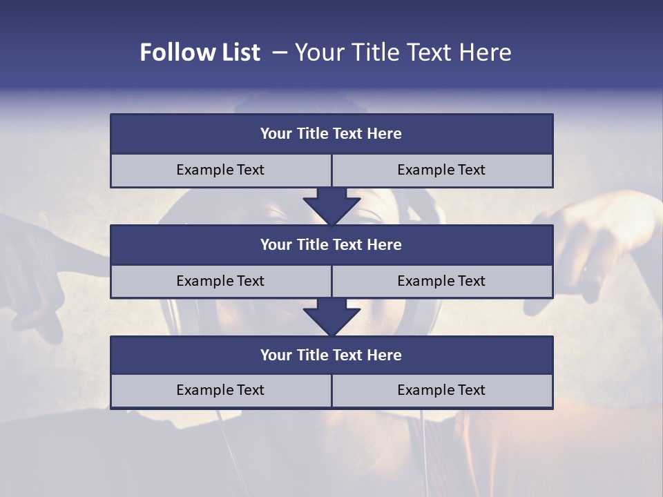 A Woman Wearing Headphones And Listening To Music PowerPoint Template