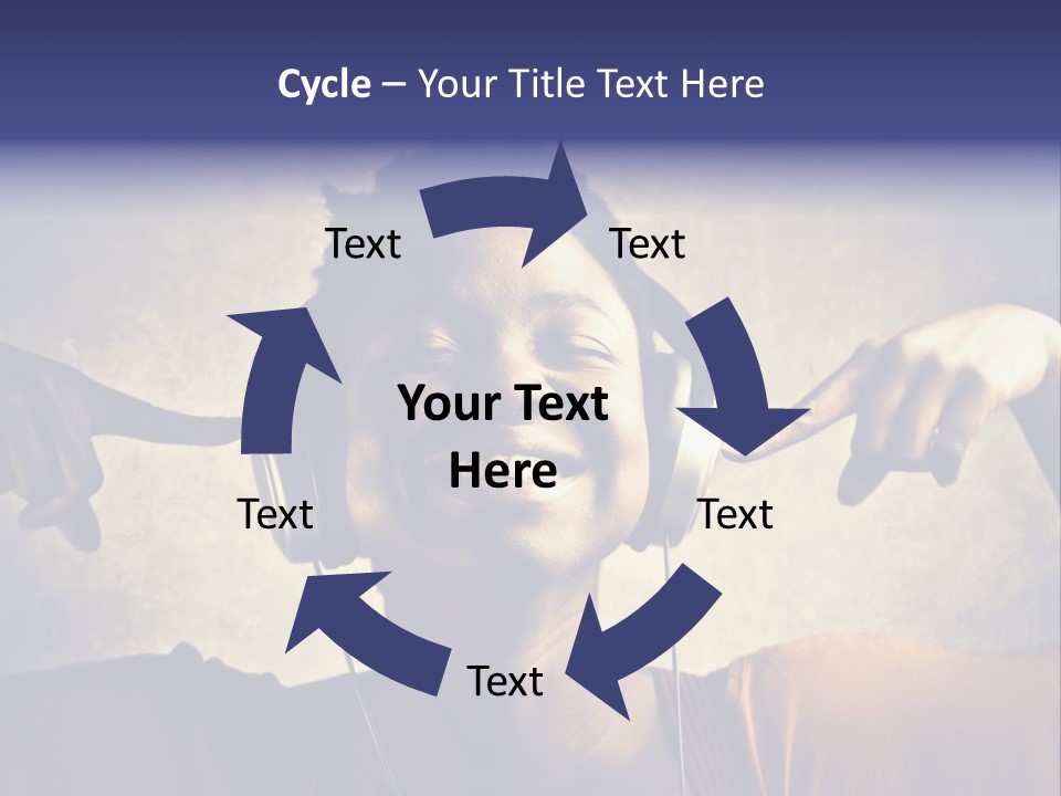 A Woman Wearing Headphones And Listening To Music PowerPoint Template