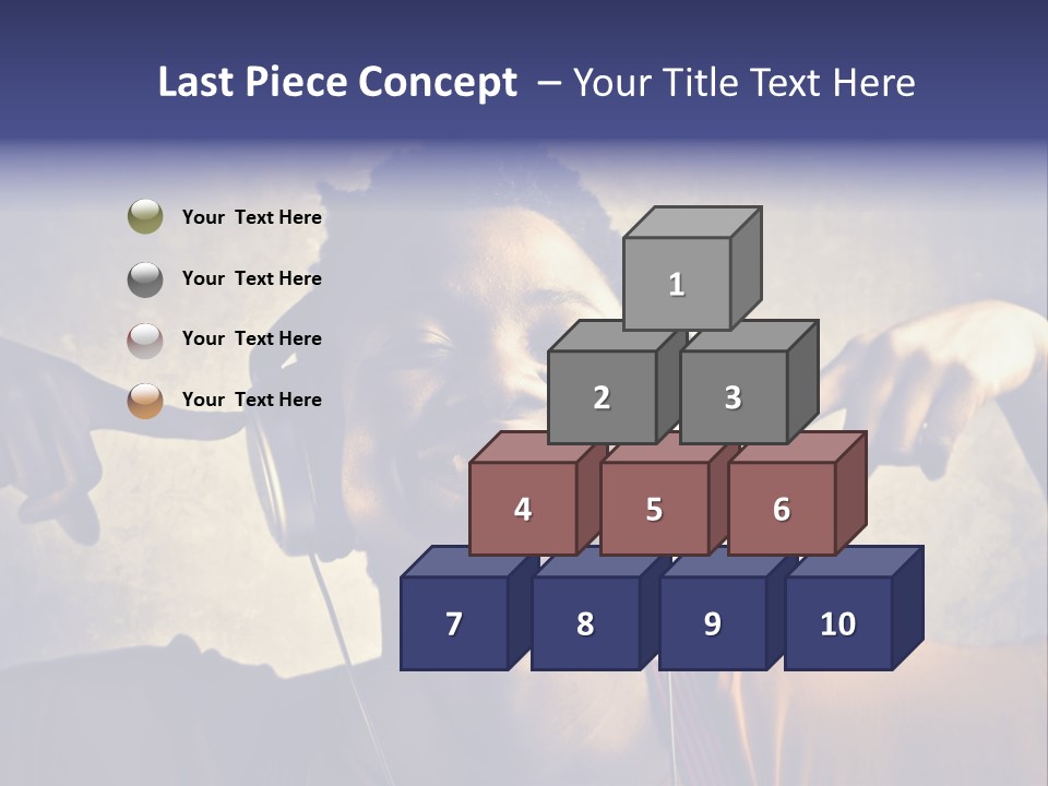 A Woman Wearing Headphones And Listening To Music PowerPoint Template