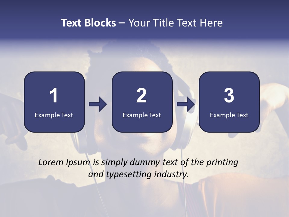 A Woman Wearing Headphones And Listening To Music PowerPoint Template