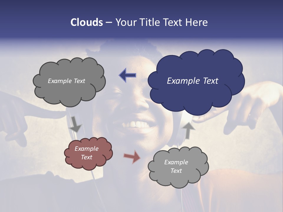 A Woman Wearing Headphones And Listening To Music PowerPoint Template