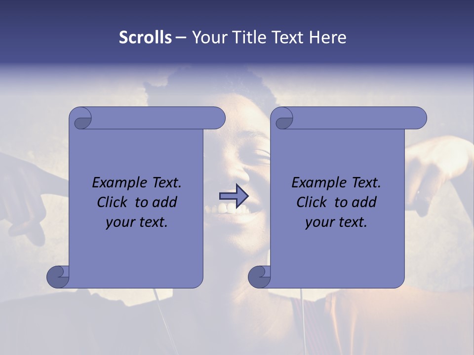 A Woman Wearing Headphones And Listening To Music PowerPoint Template